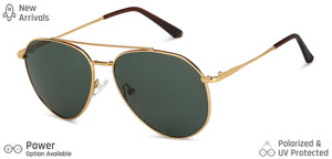 Gold Aviator Full Rim Unisex Sunglasses by Vincent Chase-149275