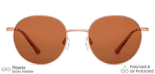 Load image into Gallery viewer, Gold Round Full Rim Unisex Sunglasses by Vincent Chase Polarized-138393