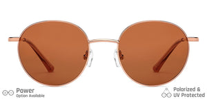 Gold Round Full Rim Unisex Sunglasses by Vincent Chase Polarized-138393