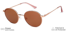 Load image into Gallery viewer, Gold Round Full Rim Unisex Sunglasses by Vincent Chase Polarized-138393