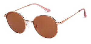 Gold Round Full Rim Unisex Sunglasses by Vincent Chase Polarized-138393