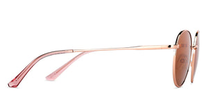 Gold Round Full Rim Unisex Sunglasses by Vincent Chase Polarized-138393