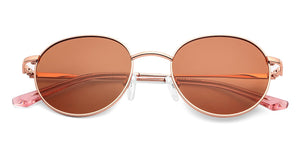 Gold Round Full Rim Unisex Sunglasses by Vincent Chase Polarized-138393
