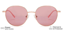 Load image into Gallery viewer, Gold Round Full Rim Medium Unisex Sunglasses by Vincent Chase Polarized-138395