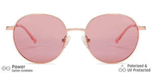 Gold Round Full Rim Medium Unisex Sunglasses by Vincent Chase Polarized-138395