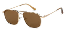 Load image into Gallery viewer, Gold Square Full Rim Unisex Sunglasses by Vincent Chase-149035