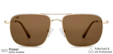 Load image into Gallery viewer, Gold Square Full Rim Unisex Sunglasses by Vincent Chase-149035
