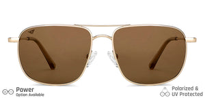 Gold Square Full Rim Unisex Sunglasses by Vincent Chase-149035