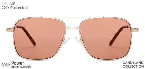 Gold Square Full Rim Unisex Sunglasses by Vincent Chase-148883