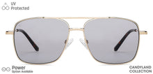 Load image into Gallery viewer, Gold Square Full Rim Unisex Sunglasses by Vincent Chase-148882