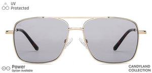Gold Square Full Rim Unisex Sunglasses by Vincent Chase-148882