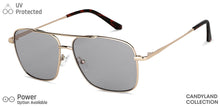 Load image into Gallery viewer, Gold Square Full Rim Unisex Sunglasses by Vincent Chase-148882