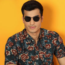 Load image into Gallery viewer, Black Hexagonal Full Rim Medium Unisex Sunglasses by Vincent Chase Polarized-138432