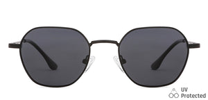 Black Hexagonal Full Rim Medium Unisex Sunglasses by Vincent Chase Polarized-138432
