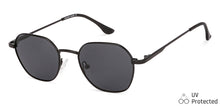 Load image into Gallery viewer, Black Hexagonal Full Rim Medium Unisex Sunglasses by Vincent Chase Polarized-138432