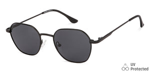 Black Hexagonal Full Rim Medium Unisex Sunglasses by Vincent Chase Polarized-138432