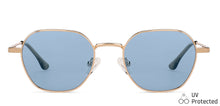 Load image into Gallery viewer, Gold Hexagonal Full Rim Medium Unisex Sunglasses by Vincent Chase Polarized-138433