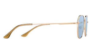 Gold Hexagonal Full Rim Medium Unisex Sunglasses by Vincent Chase Polarized-138433