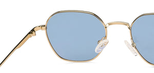 Gold Hexagonal Full Rim Medium Unisex Sunglasses by Vincent Chase Polarized-138433