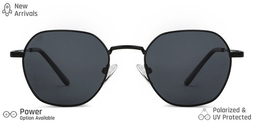 Black Hexagonal Full Rim Unisex Sunglasses by Vincent Chase-149278