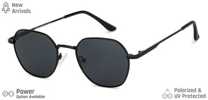 Black Hexagonal Full Rim Unisex Sunglasses by Vincent Chase-149278