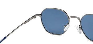 Gunmetal Hexagonal Full Rim Unisex Sunglasses by Vincent Chase Polarized-149280