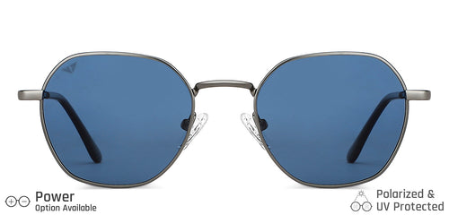 Gunmetal Hexagonal Full Rim Unisex Sunglasses by Vincent Chase Polarized-149280