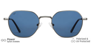 Gunmetal Hexagonal Full Rim Unisex Sunglasses by Vincent Chase Polarized-149280