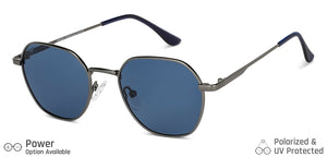 Gunmetal Hexagonal Full Rim Unisex Sunglasses by Vincent Chase Polarized-149280