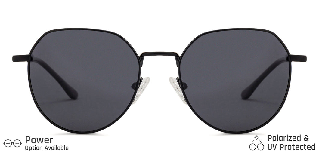 Black Hexagonal Full Rim Unisex Sunglasses by Vincent Chase Polarized-138436