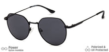 Load image into Gallery viewer, Black Hexagonal Full Rim Unisex Sunglasses by Vincent Chase Polarized-138436