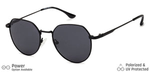 Black Hexagonal Full Rim Unisex Sunglasses by Vincent Chase Polarized-138436