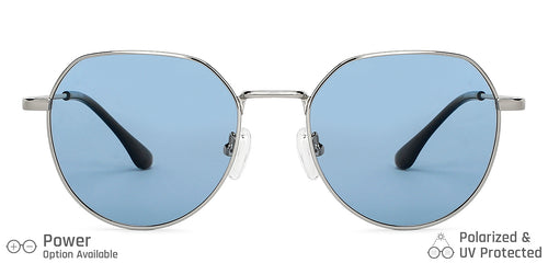 Silver Hexagonal Full Rim Unisex Sunglasses by Vincent Chase Polarized-138438
