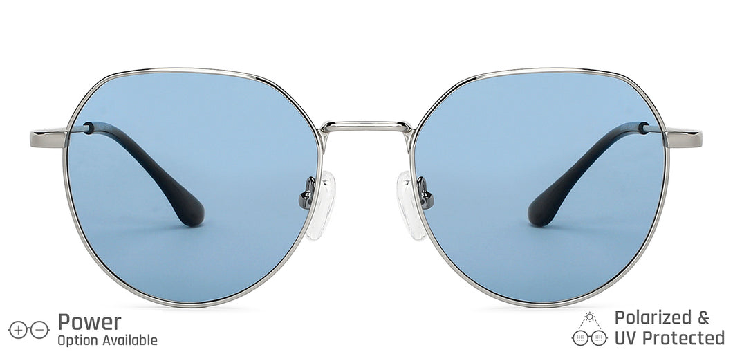 Silver Hexagonal Full Rim Unisex Sunglasses by Vincent Chase Polarized-138438
