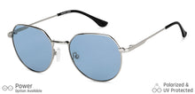 Load image into Gallery viewer, Silver Hexagonal Full Rim Unisex Sunglasses by Vincent Chase Polarized-138438