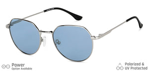 Silver Hexagonal Full Rim Unisex Sunglasses by Vincent Chase Polarized-138438