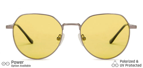 Grey Hexagonal Full Rim Medium Unisex Sunglasses by Vincent Chase Polarized-138440