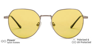 Grey Hexagonal Full Rim Medium Unisex Sunglasses by Vincent Chase Polarized-138440