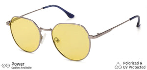 Grey Hexagonal Full Rim Medium Unisex Sunglasses by Vincent Chase Polarized-138440