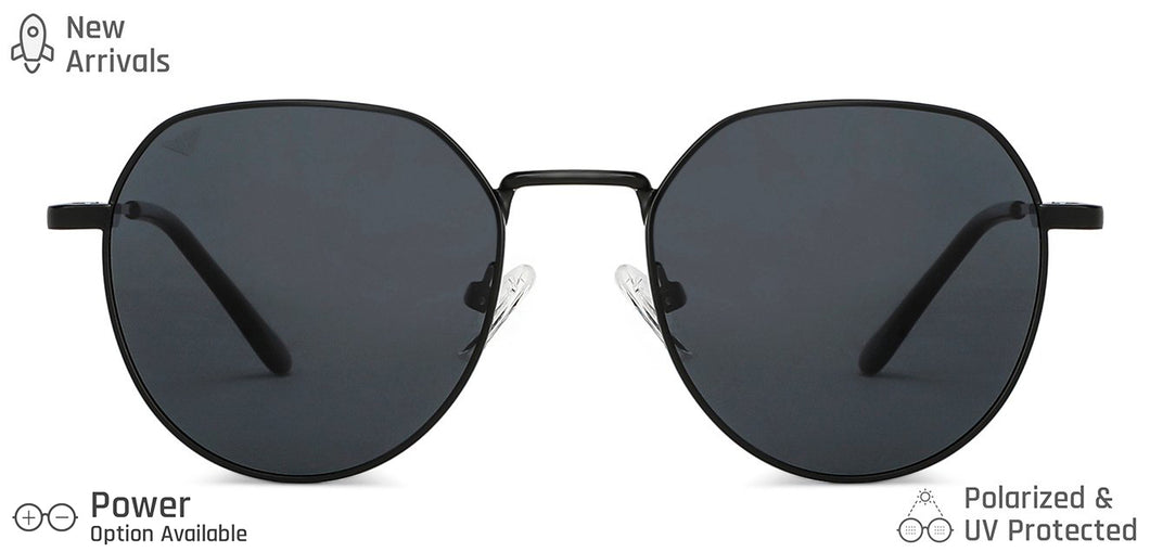 Black Hexagonal Full Rim Unisex Sunglasses by Vincent Chase-149281