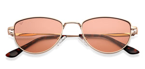 Gold Cat Eye Full Rim Women Sunglasses by Vincent Chase-148900