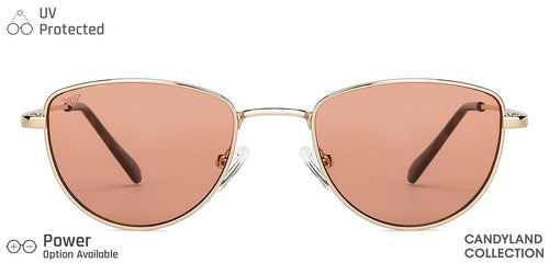 Gold Cat Eye Full Rim Women Sunglasses by Vincent Chase-148900