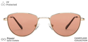 Gold Cat Eye Full Rim Women Sunglasses by Vincent Chase-148900