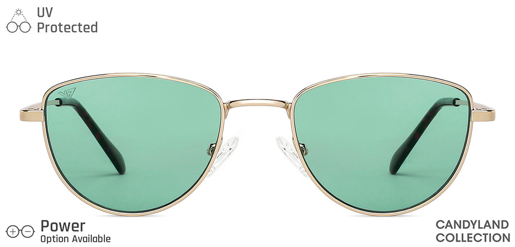 Gold Cat Eye Full Rim Women Sunglasses by Vincent Chase-148902