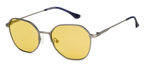 Grey Hexagonal Full Rim Medium Unisex Sunglasses by Vincent Chase Polarized-138447