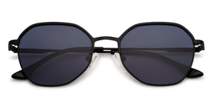 Black Hexagonal Full Rim Medium Unisex Sunglasses by Vincent Chase Polarized-138449