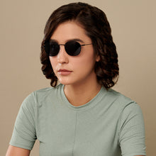 Load image into Gallery viewer, Black Round Full Rim Wide Unisex Sunglasses by Vincent Chase Polarized-138476