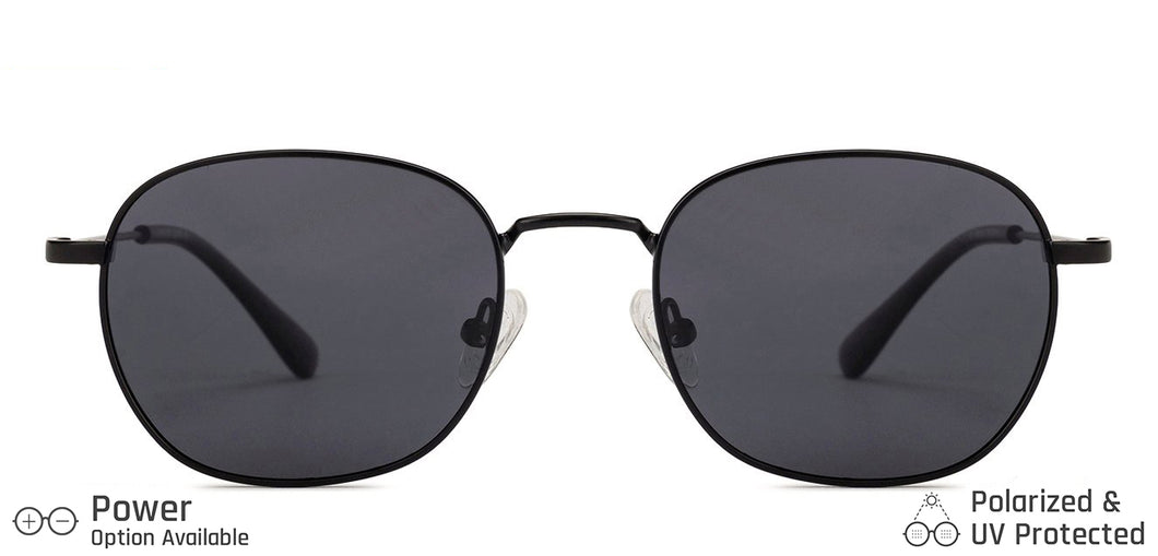 Black Round Full Rim Wide Unisex Sunglasses by Vincent Chase Polarized-138476