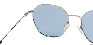 Silver Hexagonal Full Rim Extra Wide Unisex Sunglasses by Vincent Chase Polarized-138487