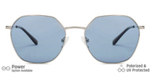 Load image into Gallery viewer, Silver Hexagonal Full Rim Extra Wide Unisex Sunglasses by Vincent Chase Polarized-138487